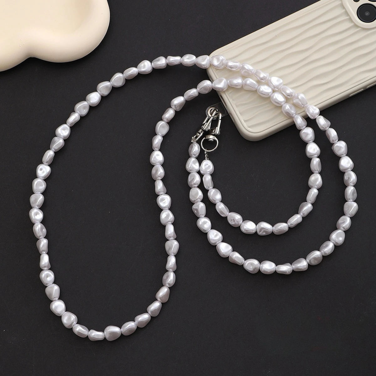 Women Bags Dkny - Mobile Phone Lanyard Luxury Pearl Bead