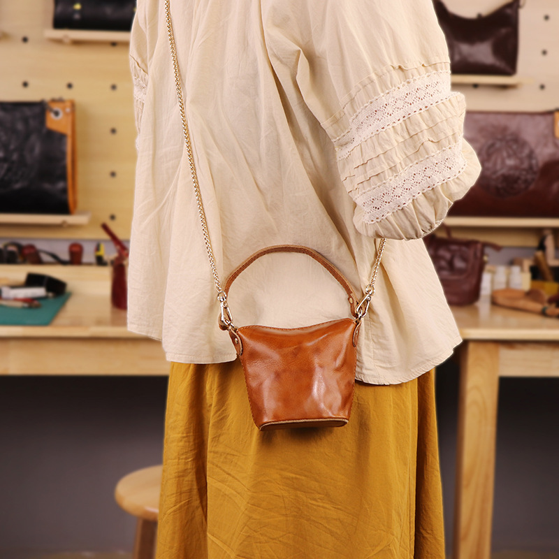 Oil Wax Leather Mini Bucket Ba - Women'S Bags Top 10 ulasan dan harga